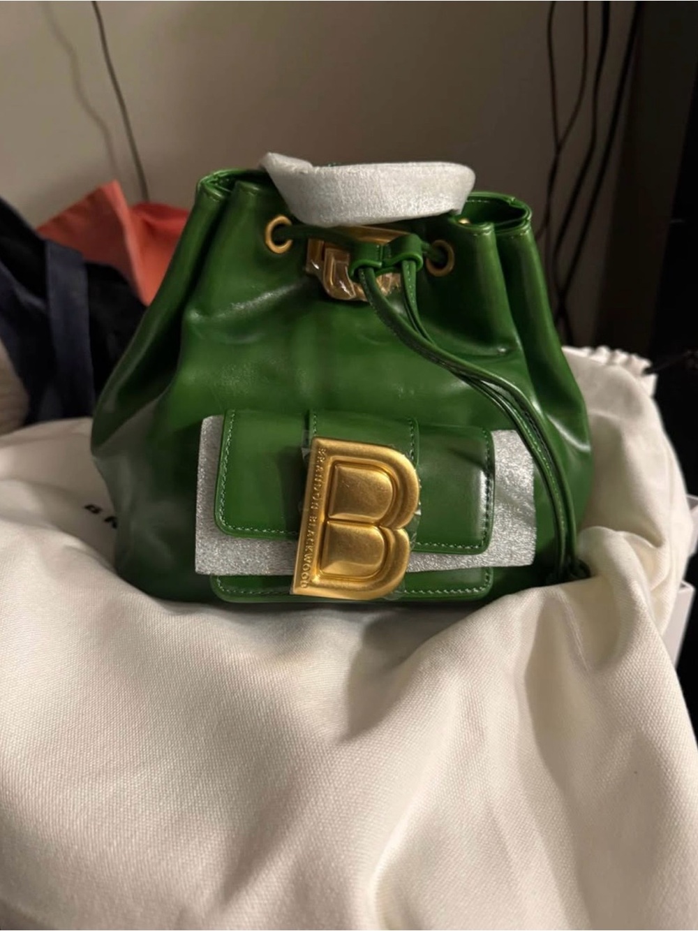Brandon Blackwood Midori Bag Green Leather Mini Bucket Bag